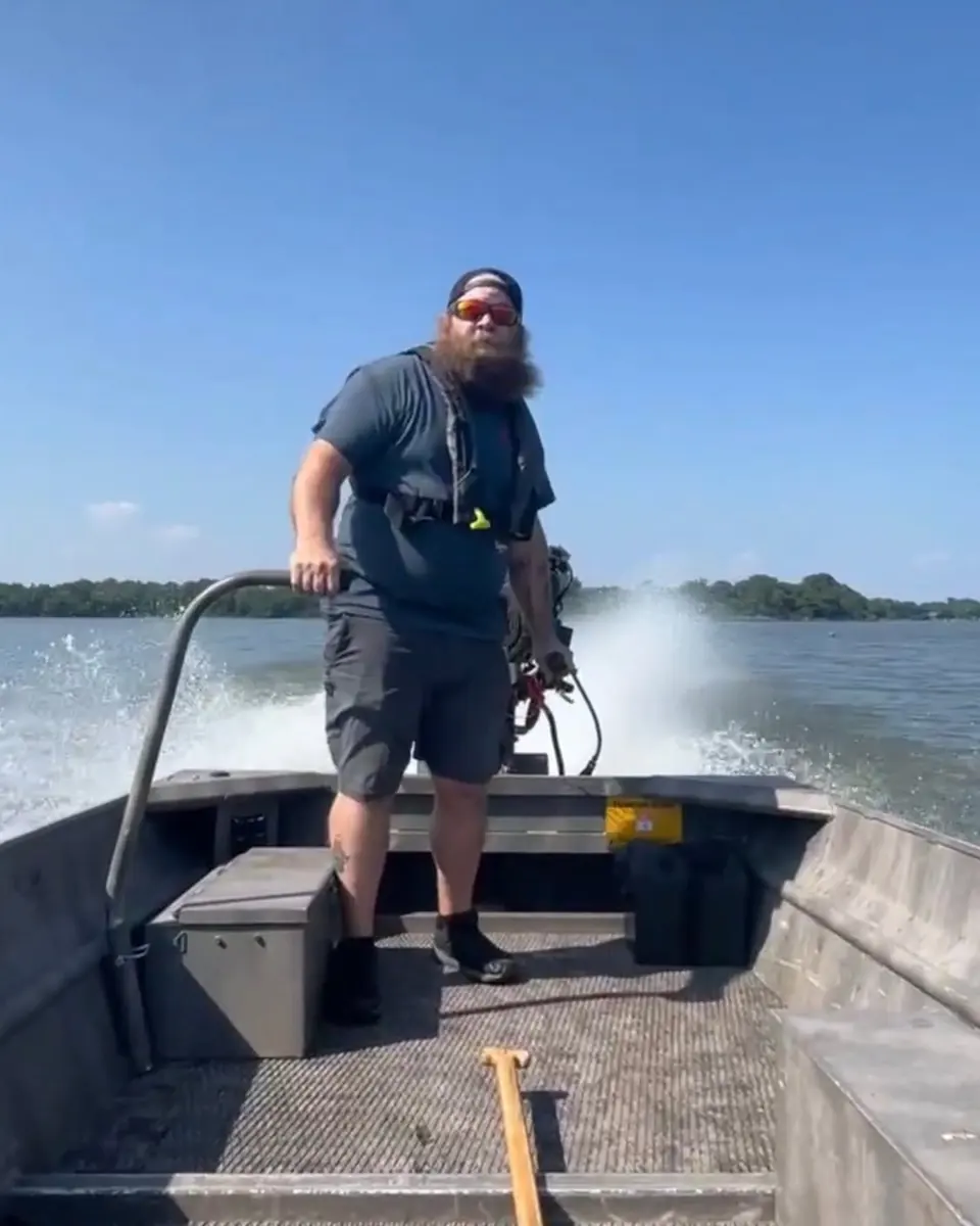 Surface drive mud motor running on the water