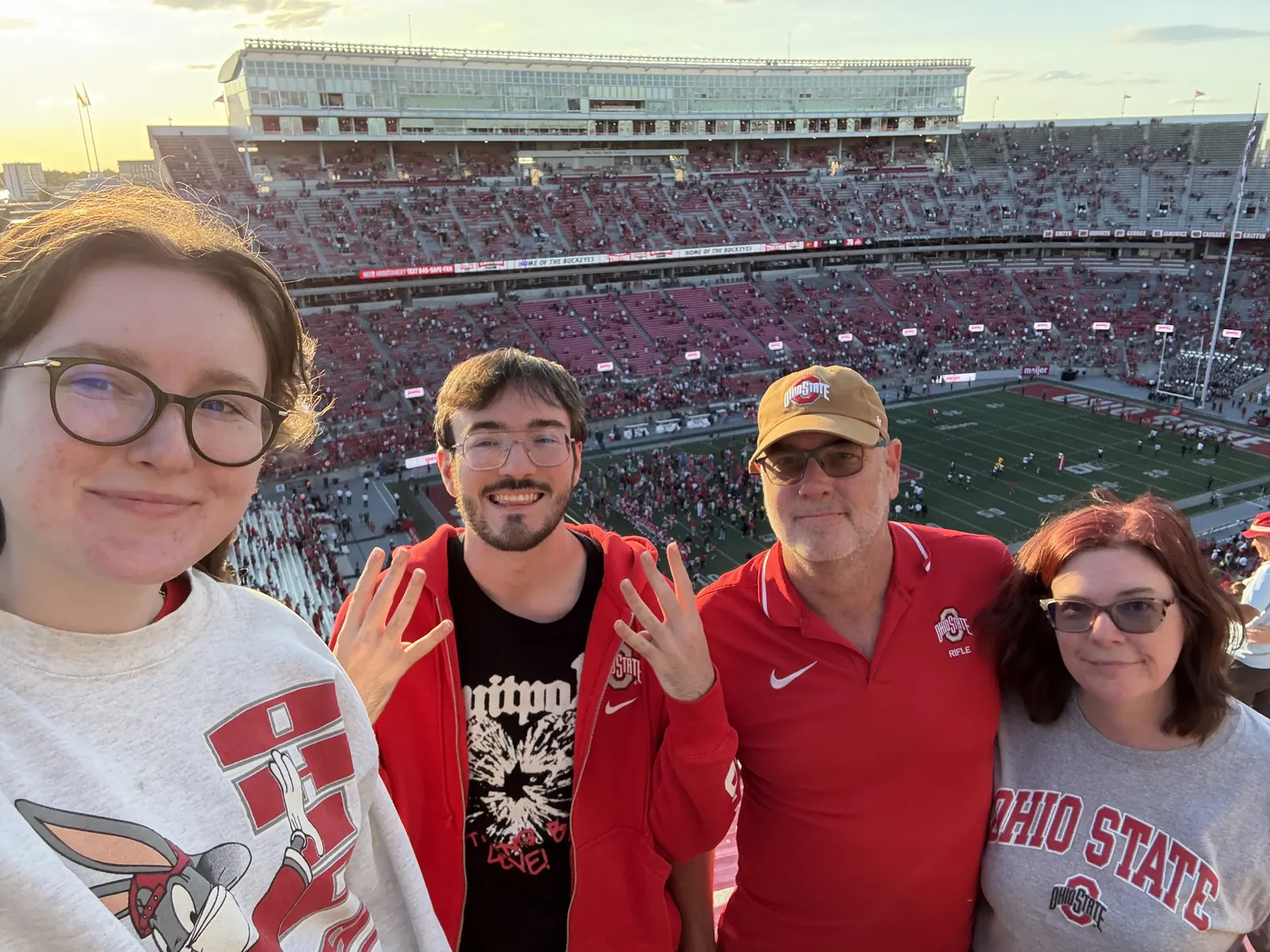 Jason Hollowell with family at an Ohio State football game